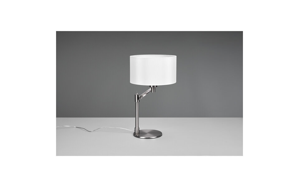 HLW LED LED Tafellamp Mat Nikkel - Ronde  &  met E27 Fitting