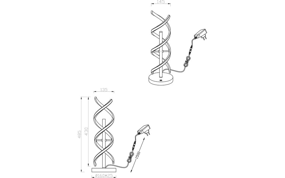 HLW LED Dimbare LED Tafellamp Trion Sarina - Ronde , 20.5W, Geborsteld Zilver, Aluminium