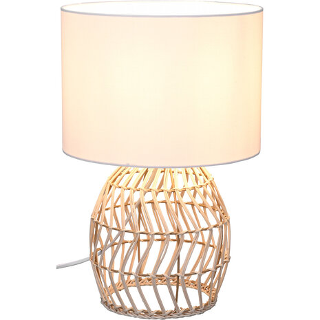 HLW LED LED Tafellamp Trion Samir - Ronde LED Tafellamp met Houten Design en E27 Fitting HLW LED LED Tafellamp Trion Samir - Ronde LED Tafellamp met Houten Design en E27 Fitting