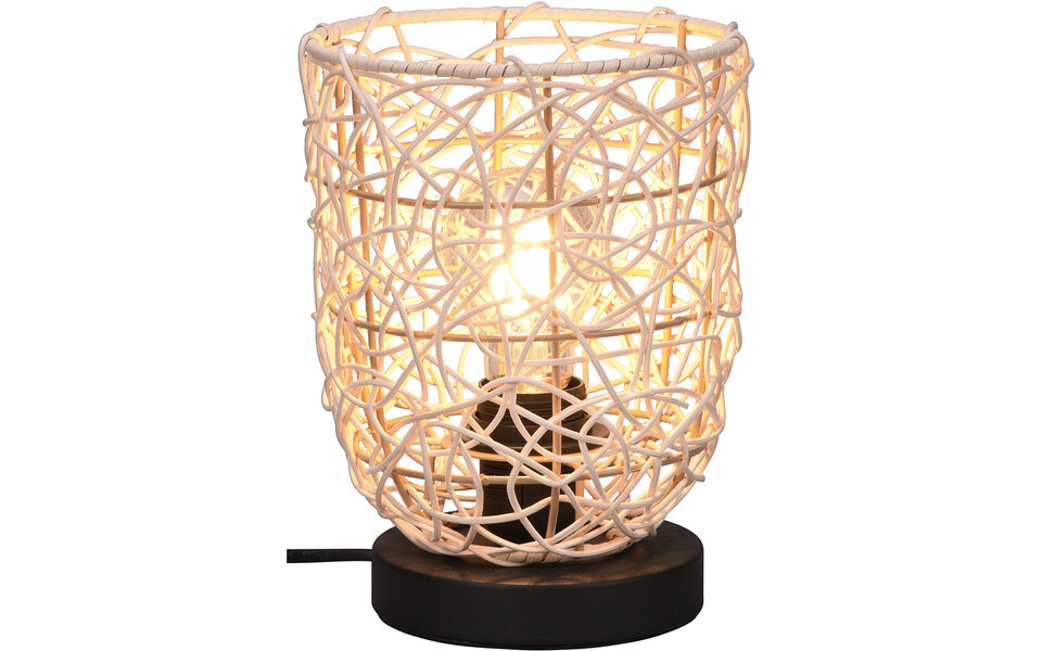 HLW LED LED Tafellamp Trion Lopar - Ronde , Houten & E27 Fitting HLW LED LED Tafellamp Trion Lopar - Ronde , Houten & E27 Fitting