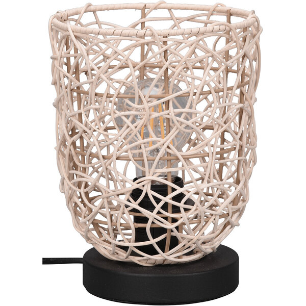 HLW LED LED Tafellamp Trion Lopar - Ronde , Houten  & E27 Fitting