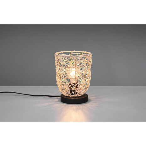 HLW LED LED Tafellamp Trion Lopar - Ronde , Houten  & E27 Fitting