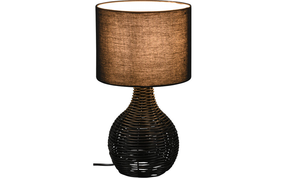 HLW LED LED Tafellamp Sparko - Elegante Zwarte met Houten Armatuur en Ronde HLW LED LED Tafellamp Sparko - Elegante Zwarte met Houten Armatuur en Ronde