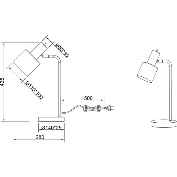 HLW LED LED Tafellamp Trion Alimo Mat Grijs - E14 Fitting | Ronde  &