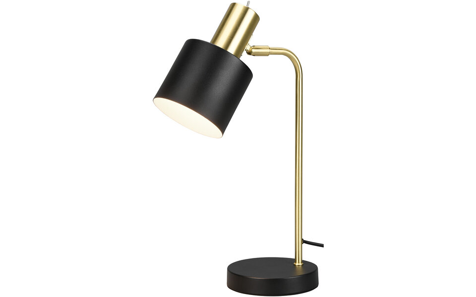 HLW LED Stijlvolle LED Tafellamp Trion Alimo - Ronde , Mat Zwart/Gouden Armatuur HLW LED Stijlvolle LED Tafellamp Trion Alimo - Ronde , Mat Zwart/Gouden Armatuur