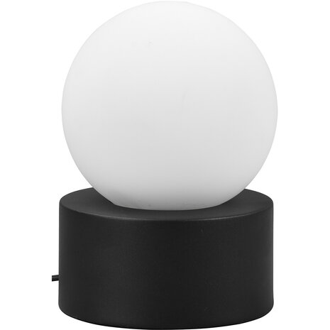 HLW LED Stijlvolle LED Tafellamp met E14 fitting - Mat Zwart & Ronde