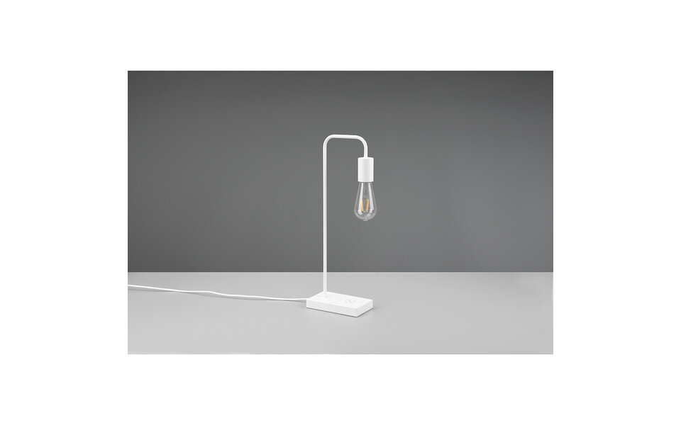 HLW LED LED Tafellamp Mat Wit met E27, Beam Angle verstelbaar en inductief laadstation