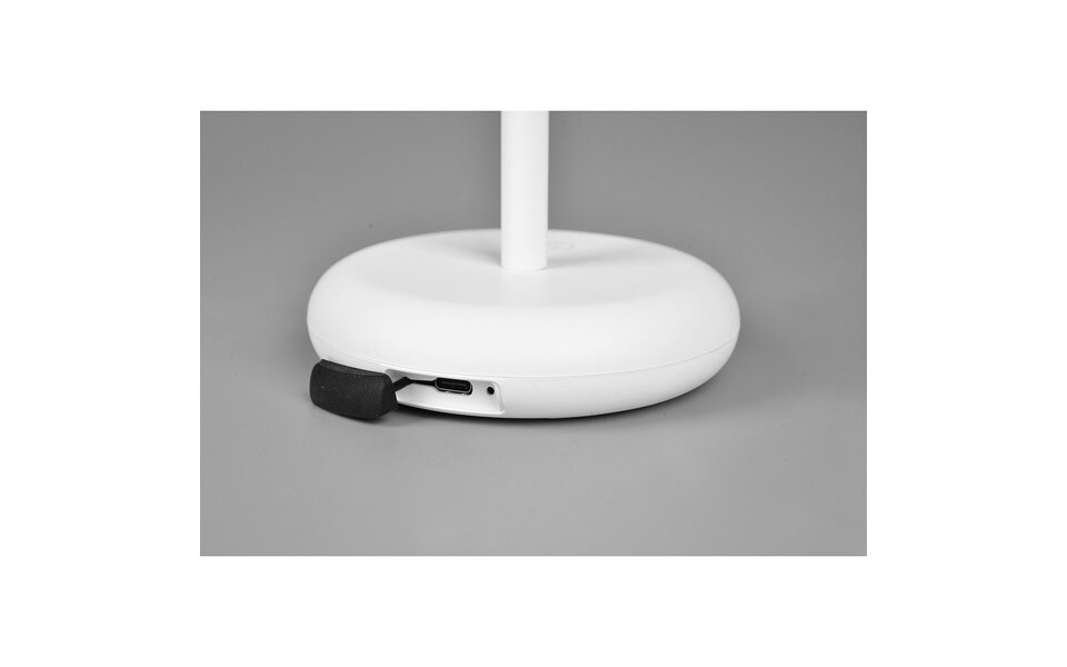 HLW LED Dimbare LED Tafellamp 2W Warm Wit 3000K – Oplaadbaar, IP44 Spatwaterdicht & Rond Mat Wit