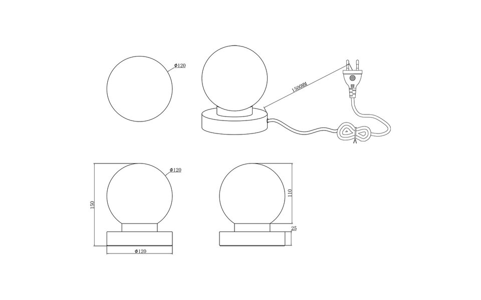 HLW LED LED Tafellamp Mat Zwart - Ronde  & Zwarte  Stijlvol Compleet