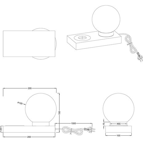 HLW LED LED Tafellamp Mat Zwart met COB LED, Beam Angle Verstelbaar en Rechthoekige