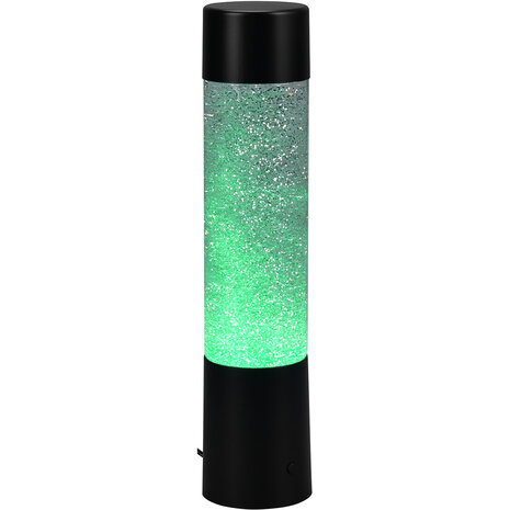 HLW LED LED Tafellamp Mat Zwart met Stoffen Kap en Ronde  - Warm Wit 3000K