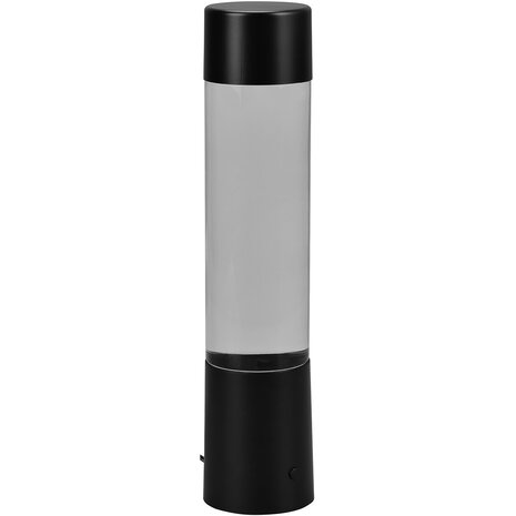 HLW LED LED Tafellamp Mat Zwart met Stoffen Kap en Ronde  - Warm Wit 3000K