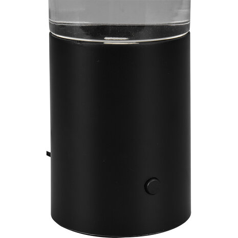 HLW LED LED Tafellamp Mat Zwart met Stoffen Kap en Ronde  - Warm Wit 3000K