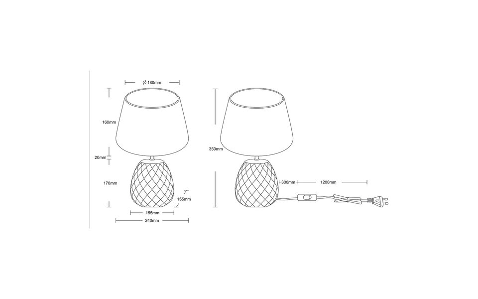 HLW LED LED Tafellamp Trion Aroniz - Ronde , Roze Keramiek, E27 Fitting
