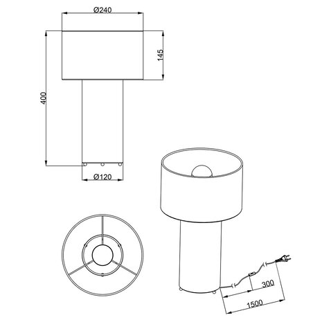 HLW LED LED Tafellamp Trion Balin - Ronde , Groen, E27 Fitting