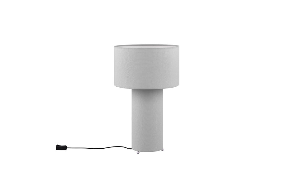 HLW LED LED Tafellamp Trion Balin - Ronde , Grijs Textiel & E27 Fitting