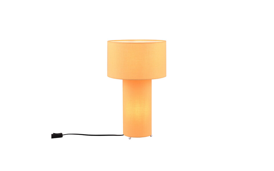 HLW LED LED Tafellamp Trion Balin - Ronde LED Tafellamp met Gele Textielkap en E27 Fitting HLW LED LED Tafellamp Trion Balin - Ronde LED Tafellamp met Gele Textielkap en E27 Fitting