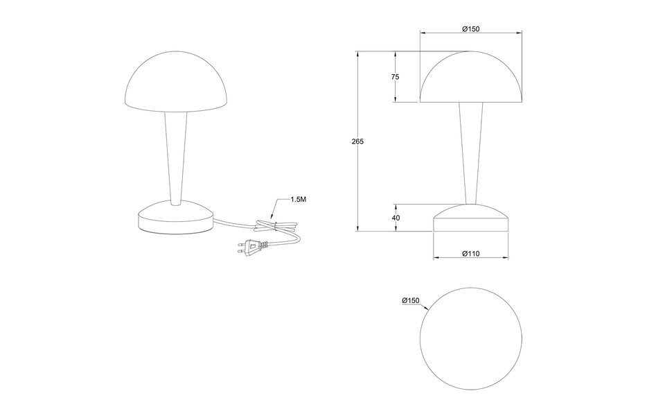 HLW LED LED Tafellamp Mat Wit met Warm Wit Licht 2700K-3000K | E14