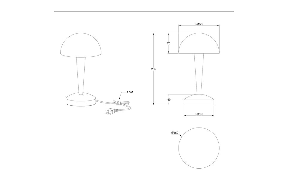 HLW LED LED Tafellamp Trion Candin met E14 fitting - Warm Wit 3000K - Stijlvolle Bruine