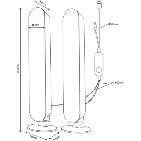 HLW LED LED GAME Tafellamp Trion Gimma - Dimbaar RGBW 2.5W Zwart Kunststof HLW LED LED GAME Tafellamp Trion Gimma - Dimbaar RGBW 2.5W Zwart Kunststof