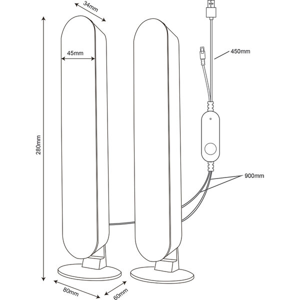 HLW LED LED GAME Tafellamp Trion Gimma - Dimbaar RGBW 2.5W Zwart Kunststof HLW LED LED GAME Tafellamp Trion Gimma - Dimbaar RGBW 2.5W Zwart Kunststof