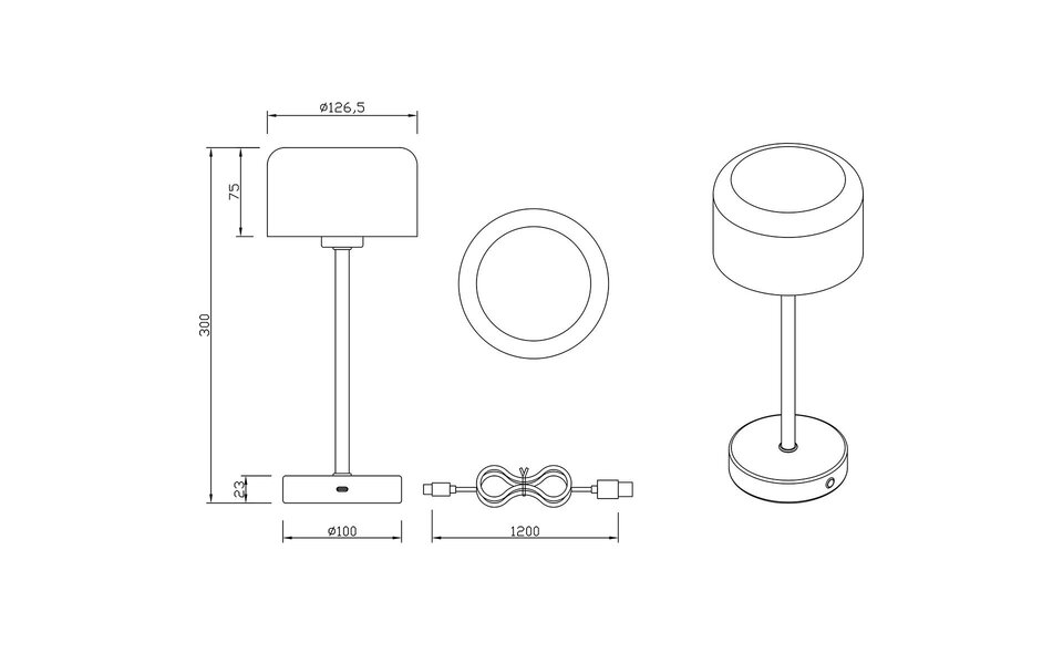 HLW LED LED Tafellamp en Metalen  | Zwarte & Witte en | Warm Wit 2700K–3000K 5W LED