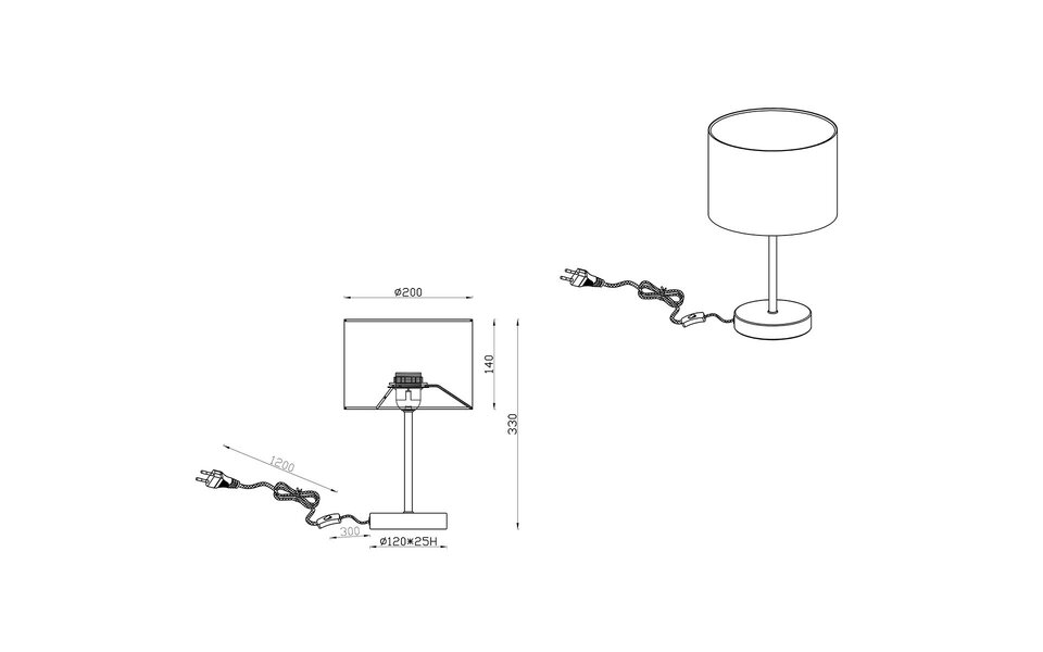 HLW LED LED Tafellamp Julina met Beige Textielkap - Ronde  &