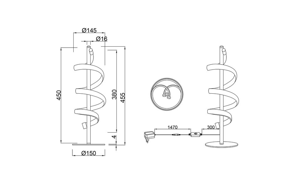 HLW LED Trion Lala Dimbare LED Tafellamp 12W - Rond, Chroom Metaal & Aanpasbare Kleur