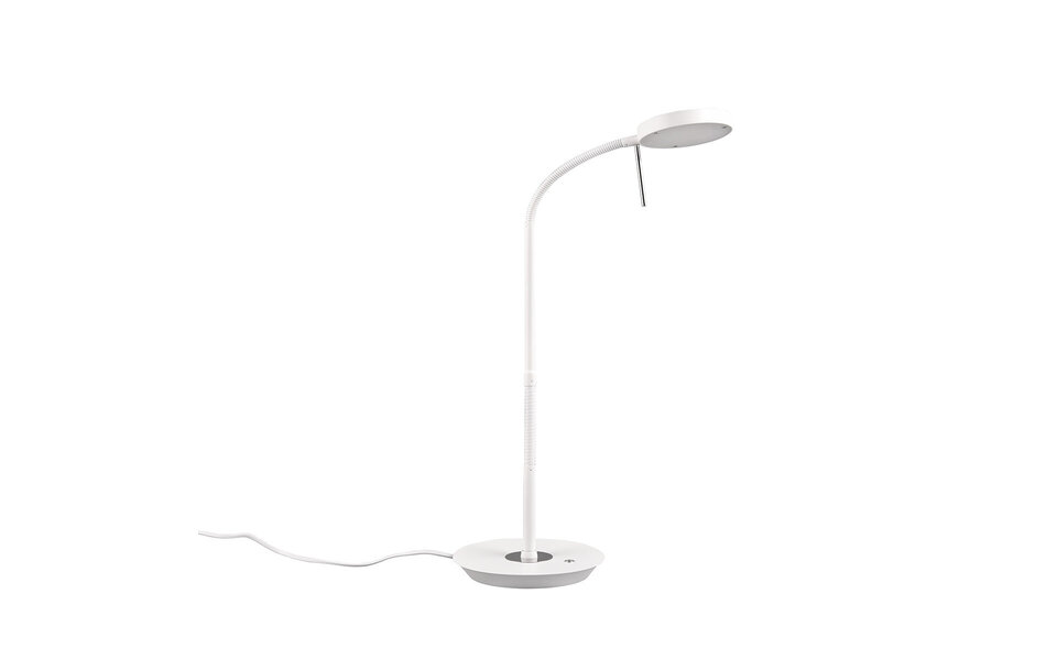 HLW LED Dimbare LED Tafellamp Trion Amon 12W - Ronde , Mat Wit & Metalen Design HLW LED Dimbare LED Tafellamp Trion Amon 12W - Ronde , Mat Wit & Metalen Design