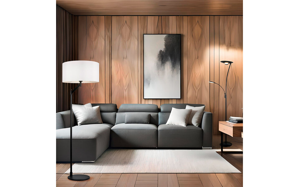 HLW LED LED Tafellamp Trion Alia - Rond Design, Mat Zwart, Metaal, E27 Fitting