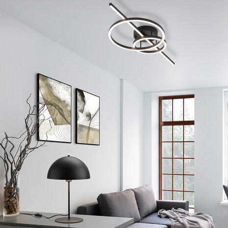 HLW LED LED Tafellamp Trion Alia - Rond Design, Mat Zwart, Metaal, E27 Fitting HLW LED LED Tafellamp Trion Alia - Rond Design, Mat Zwart, Metaal, E27 Fitting