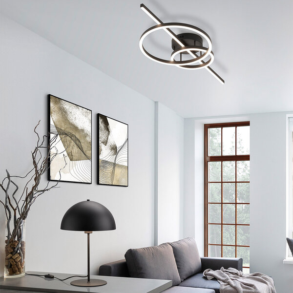 HLW LED LED Tafellamp Trion Alia - Rond Design, Mat Zwart, Metaal, E27 Fitting HLW LED LED Tafellamp Trion Alia - Rond Design, Mat Zwart, Metaal, E27 Fitting