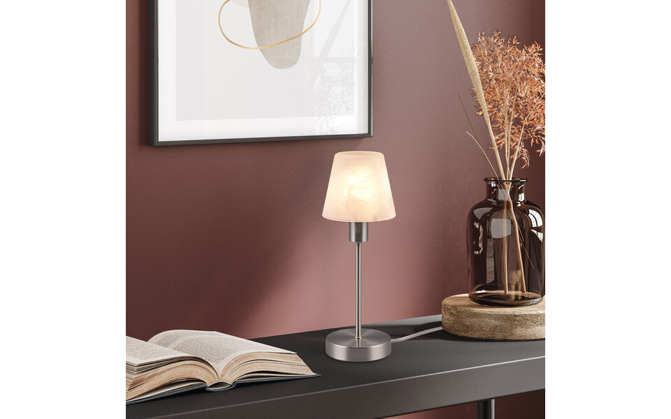 HLW LED LED Tafellamp & Metalen  met E14 Fitting - Modern Mat Nikkel