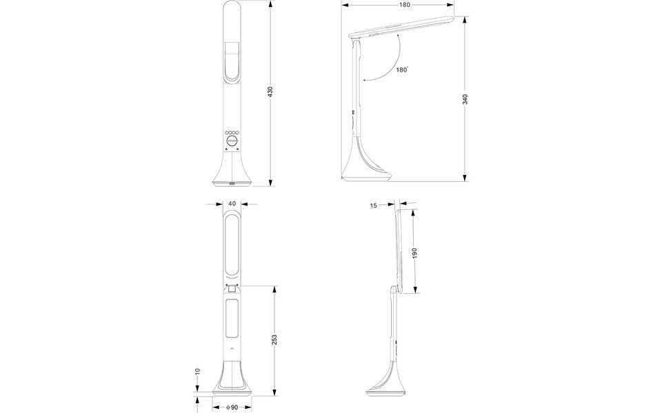 HLW LED Trion Taty LED Bureaulamp 4W met Stoffen Kap, Neutraal Wit en Oplaadbare Batterijen