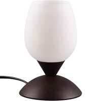 LED Tafellamp Roestrood - Metalen met Wit Glas LED Tafellamp Roestrood - Metalen met Wit Glas