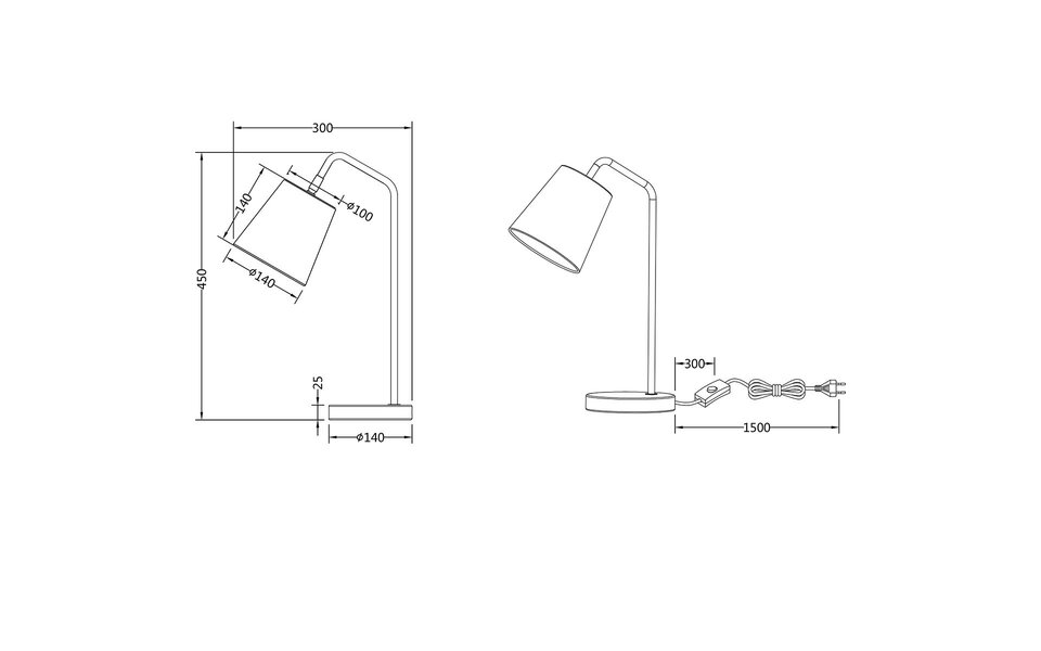 HLW LED LED Tafellamp Mat Zwart - Verstelbaar Metalen Design met E27 Fitting