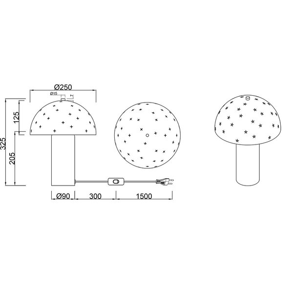 HLW LED LED Tafellamp Trion Ates - Mat Wit Metalen  met E14, Max 28W