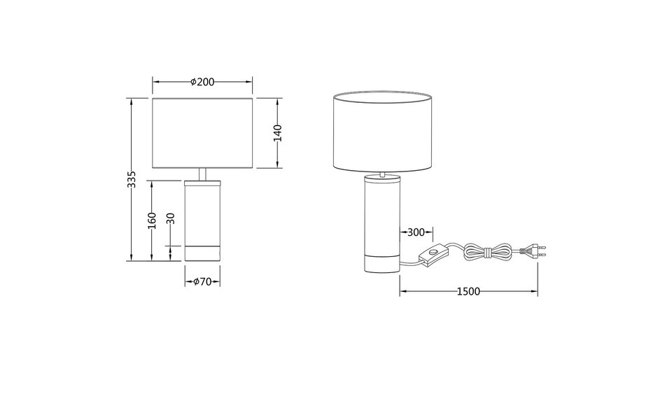 HLW LED LED Tafellamp Trion Raziye - Mat Messing Metalen , Max 25W LED