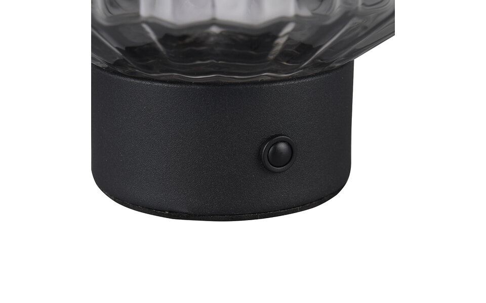 HLW LED LED Tafellamp Trion Doli - Mat Zwarte Metalen  met Rookglas en Warm Wit 3000K