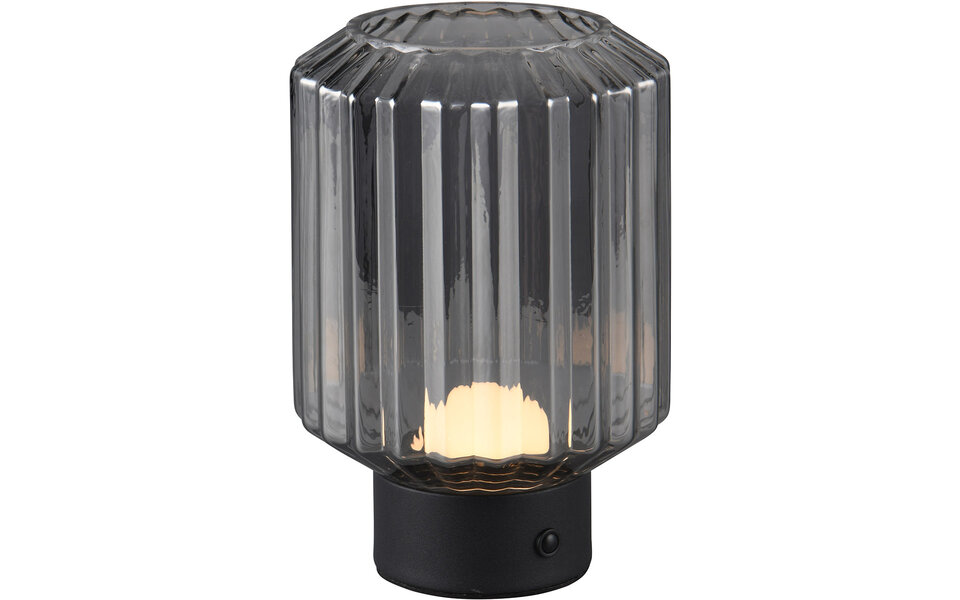 HLW LED LED Tafellamp Trion Doli - Mat Zwarte Metalen  met Rookglas en Warm Wit 3000K