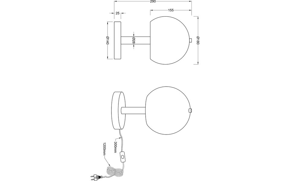 HLW LED LED Tafellamp Trion Bliss - Metalen  & Ronde , E27 fitting