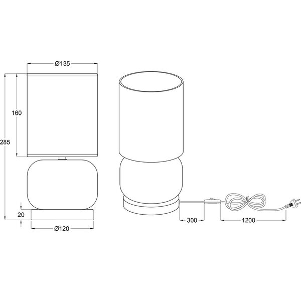 HLW LED LED Tafellamp Trion Oliy – Ronde , Mat Zwart Metaal & Rookkleur Glas