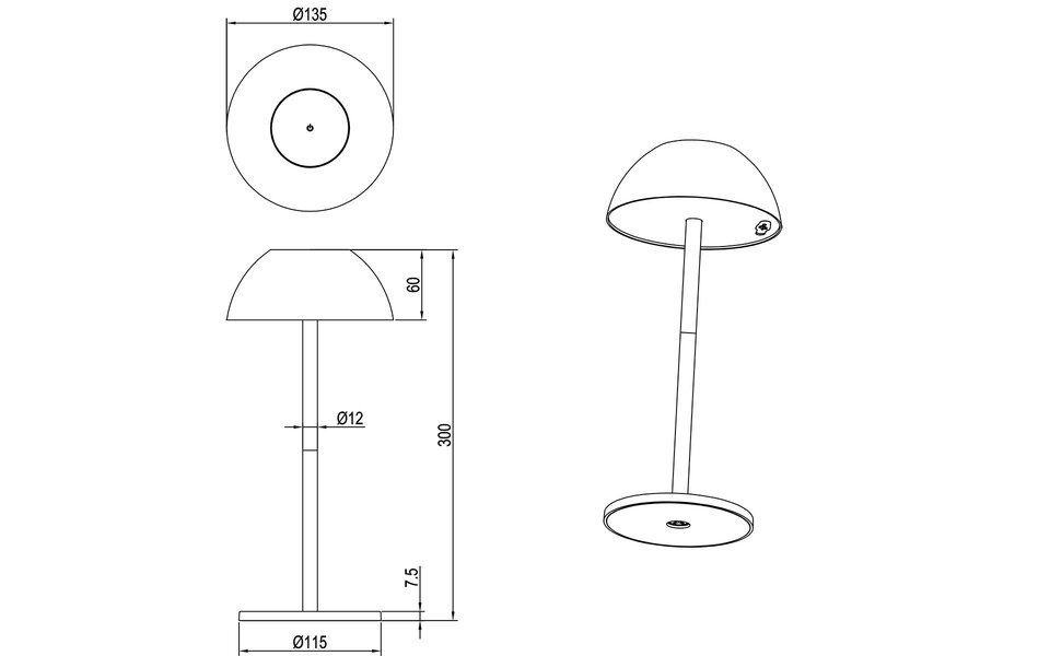 HLW LED Witte LED Tafellamp &  met Stoffen Kap - Warm Wit 2700K–3000K & 7W LED