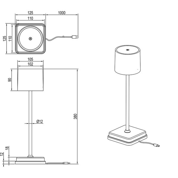 HLW LED Stijlvolle LED Tafellamp & met Stoffen Kap en energiezuinige 5W LED HLW LED Stijlvolle LED Tafellamp & met Stoffen Kap en energiezuinige 5W LED