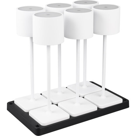 HLW LED Stijlvolle LED Tafellamp & Witte met Stoffen Kap en 5W LED HLW LED Stijlvolle LED Tafellamp & Witte met Stoffen Kap en 5W LED