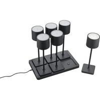 LED Tafellamp Mat Zwart - 1.5W LED Lamp met Stoffen Kap