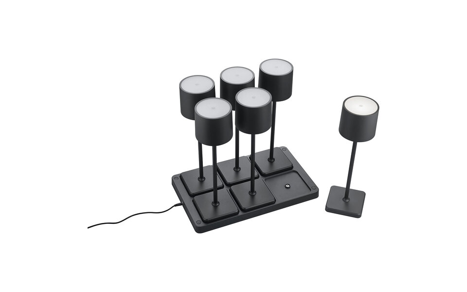 HLW LED Stijlvolle LED Tafellamp 1.5W met Stoffen Kap en Oplaadbare Batterijen