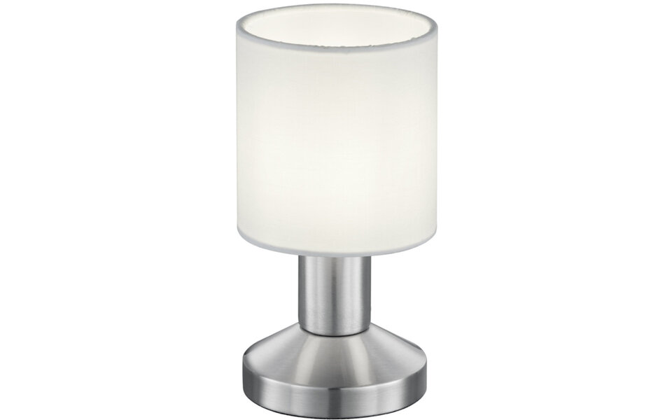 HLW LED LED Tafellamp Mat Wit - Ronde LED Tafellamp met E14 Fitting en Touch Schakelaar