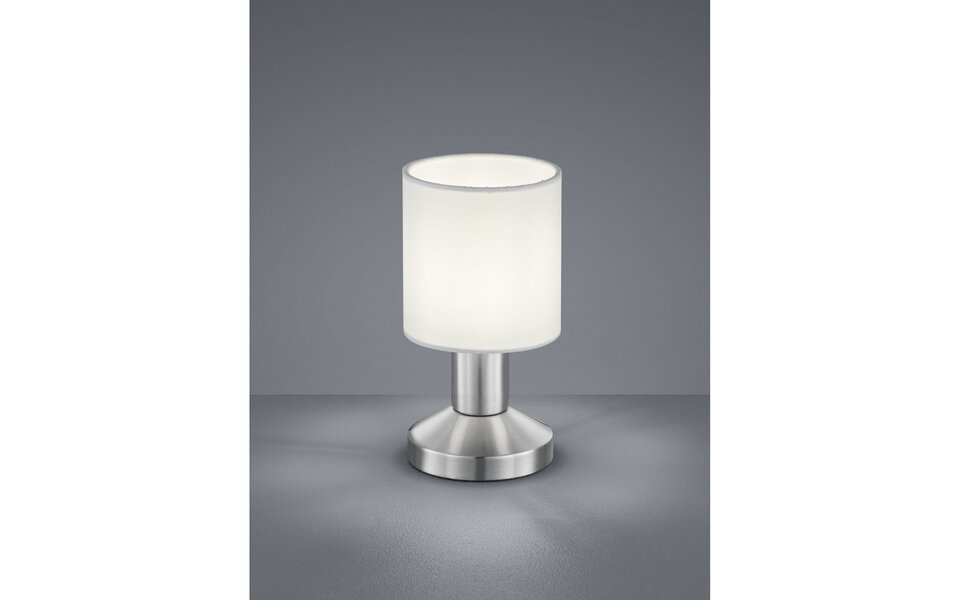 HLW LED LED Tafellamp Mat Wit - Ronde LED Tafellamp met E14 Fitting en Touch Schakelaar