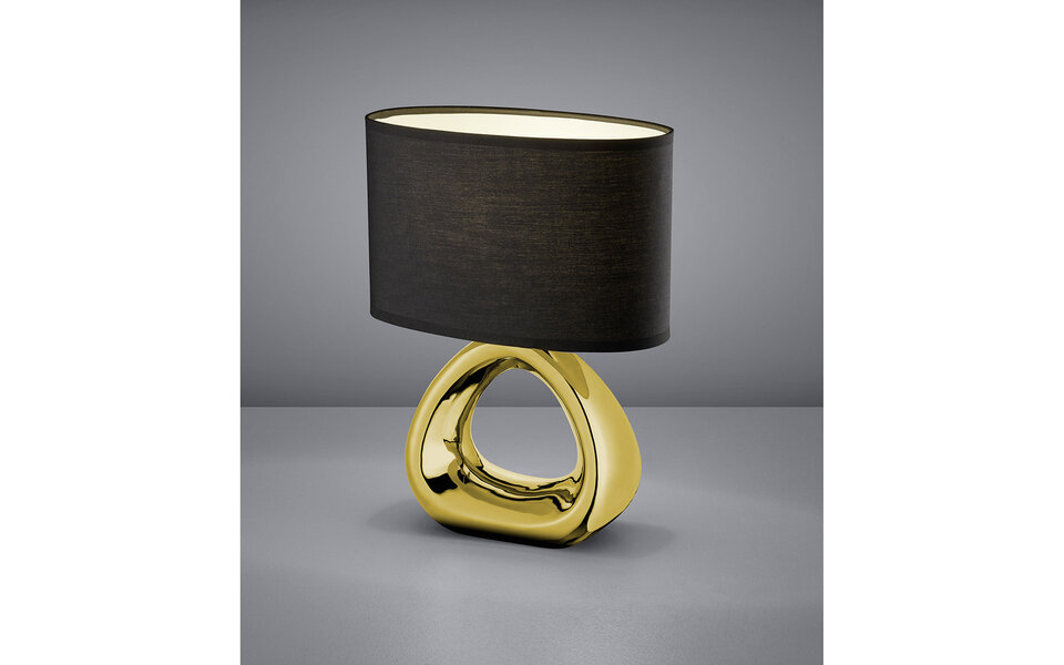 HLW LED LED Tafellamp Mat Goud - Rond Keramiek Design met E27 Fitting, Gouden  Stijl